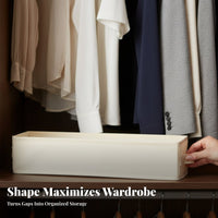 Narrow textile Drawer Space Saving foldable textile container Front Handle for Adults