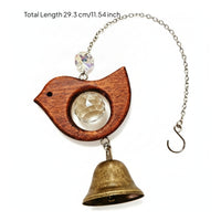 Wooden Crystal Bird Wind Chime Outdoor Ornament Gentle Tone