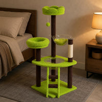 Multi-Level Feline Climbing Frame Compact Feline Condo Climbing Structure Soft Pet Furniture Transparent for Cats