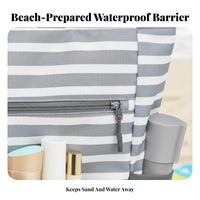 Large Waterproof Seaside Tote Foldable Waterproof Sand-Resistant Pool Bag Lightweight Sand-Resistant Travel Tote for Vacationers, Women, Poolside