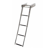 4 Step Telescoping Boat Ladder Foldable Stainless Steel Folding Aquatic Ladder Rust-Regardinggarding Sistant Regardinggarding