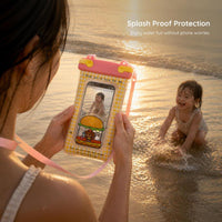 Waterproof Phone Pouch with Lanyard, Touchscreen Compatible, for Swimming, Boating, and Diving