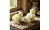 2 Pieces Downy Chick Figurine Soft Toy Chick Realistic Bird Model Models Detailed for Tabletop
