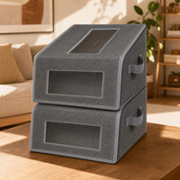 Stackable Hat Storage Box Space-Saving Hat Storage Box with Zipper Transparent Sturdy for Closet