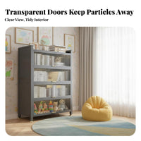 particle-resistantResistant Floor-Standing Cabinet with Fluted Doors Ample Storage one-piece Large Capacity Home Furniture upright Space-Saving for Children, Book Lovers, Homeowners, Study Room, Bedroom, Hallway