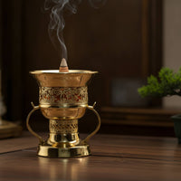 Tabletop Scent Burner Decorative Metal Scent Burner Openwork Vessel for Meditation, Altar, Tea Room