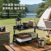 Outdoor Camping Folding Storage Rack, 4-Tier, Portable, No Installation