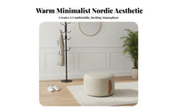 Multifunctional Design Round Vanity Stool Minimalist Design Footstool Comfortable Seating Ottoman Padded Seat for Homeowners, Apartment Dwellers, Students, Living Room, Bedroom, Entryway, Walk-in Closet