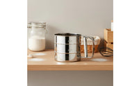 Semi-Automatic Flour Sieve Fine Mesh Handheld Flour Sifter Semi-Automatic Powder Sifter Mirror Finish Kitchen Tool