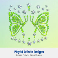 Acrylic Crystal Spine Skin Decoration Sticker, Fluorescent Art, Party, Carnival, Event, Sexy Makeup Accent