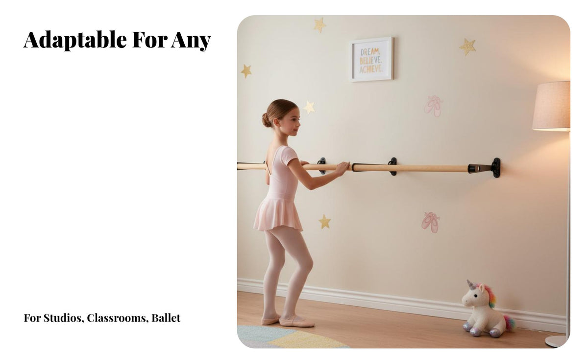 Wall Mounted Dance Bar Space-Saving Wall-Mounted Dance Bar Easy Installation Adjustable Dance Bar for Children, Beginners, Gym