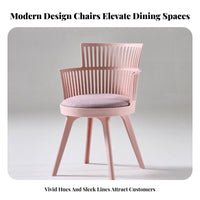 Comfortable Cushion Upholstered Seat Restaurant Chair Long-Lasting Construction Upholstered Dining Chair Ergonomic Backrest Slatted Back Armchair Heavy Duty for Business Owners, Event Planners, Homeowners, Quick-Service Shop, Eatery, Hotel, Kitchen