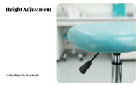 360-Degree Swivel Adjustable Therapist Stool 5-Point Base Adjustable Wheeled Stool Padded Cushion Rolling Seat Backless Design for Medical Professionals, Laboratory Technicians, Rehabilitation Facility, Hospital, Laboratoryoratory, Workshop