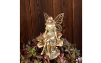 Garden Nymph Ornament Hand-Painted Look Winged Fairy Figurine Bright Colors Fairy Garden Sculpture