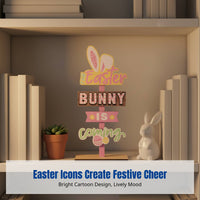 Easter Wooden Bunny Tabletop Decor, Cute Bunny Accent, Creative Home Sign, Pastel Decoration