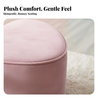 Modern Design Round Padded Stool Sturdy Build Footstool Multi-Functional Indoor Seating Multifunctional for Children, Adults, Homeowners, Living Room, Entryway, Bedroom, Office