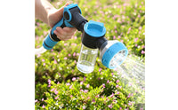 Transparent Reservoir Multifunction Spray Textured Grip Handheld Water Blue Accents Multi Function Water Jet Nozzle