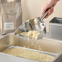 Litter Scooper Cat Sand Sifter, 304 Stainless Steel Litter Sifter with Straight Handle, Essential Pet Care Tool for Every Cat Owner Tray Cleaning