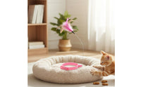 With Bell Cat Collar Toy Chew-Resistant Wearable Cat Teaser Stimulates Instincts Feather Wand Collar Promotes Exercise for Indoor Cats