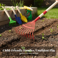 6 Pieces Kids Gardening Tool Set Long-Lasting Construction Kids' Gardening Tools Children's Yard Tool Kit Sturdy Wooden Handles