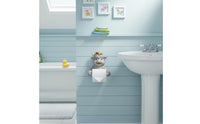Drill-No-Drill Installation Highland Cow Toilet Paper Holder Decorative Cute Cow Paper Roll Dispenser Ideal Gift Funny Creature Tissue Holder Easy to Clean for Children, Powder Room, Cabin, Kitchen