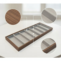 Eyeglasses Display Tray Wood-Grain Glasses Organizer Low-Height for Collectors