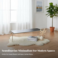 Nordic Aesthetic Cylindrical Frame Coffee Table Minimalist Design Home Furniture Sleek Profile Easy to Assemble for Interior Decorators, Homeowners, Renters, Living Room, Bedroom, Lounge Area, Office