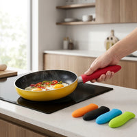 Frying Pans and Cast Iron Silicone Pan Handle Covers for Heat Protection, Soft Heat Protectors with Non Slip Grip, Flexible Resistant Sleeves