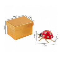 Rhinestone Spots Red Enamel Ladybug Box Collectible Ladybug Jewelry Box Gift Idea Keepsake Case Desktop Decoration