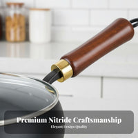 Flat Bottom Iron Wok Non-Stick Flat Bottom Wok Uncoated Stir Fry Pan Versatile Deep Frame Cooking Pot Even Heat Distribution