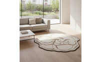 Easy to Clean Irregular Flower Shaped Rug Washable Irregular Flower Rug Ultra Soft Blossom Pattern Floor Mat Non-Slip Backing for Bedroom