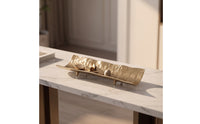 Aluminum decorative Tray with Feet Hammered serving Tray Sculptural Centerpiece Bowl for Home Stylists