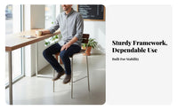 Nordic Design Bar Stool with backrestrest Iron Frame Counter Chair Minimalist design Seating Furniture Built-in Footrest for Homeowners, Adults, Business Owners, Cafe, Restaurant, Kitchen Island, Dining Room