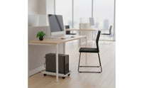 Computer Case Stand Rolling PC Floor Stand with Wheels Ventilated Mobile Cart for Study Room