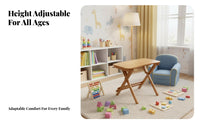 Foldable Design Adjustable Desk and Chair Combo Safe long-lasting Adjustable Height Workstation Widened Desktop children's Furniture Easy Assembly for Students, Kids (3-15 years), Parents, Homeschooling, Bedroom, Home, Playroom