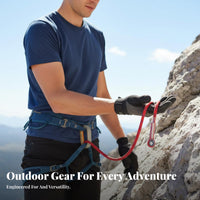 Shock Absorbing Cow's Tail Lanyard High Strength Climbing Oxtail Rope Abrasion Resistant Climbing Safety Lanyard Long-Lasting for Workers at Height, Rescue Personnel, Rappelling, Mountaineering, Construction Sites, Roofing