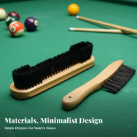 2 Pieces Pool Table Cleaning Kit Sturdy Wood Handles Wooden Billiard Brushes Game Room Accessory Quick & Simple Cleanup