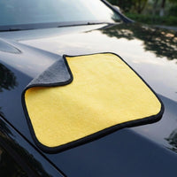 Thick Microfibre Cloth and Car Drying Towel, Double Sided Microfibre Cloth for Car Washing, Yellow and Black Quick-Dry Coral Fleece Fabric