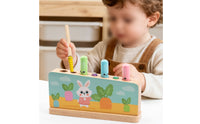 Hare Bouncing Game Upright Pegs Tap Peg Game Solo Children's Play Activity