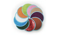 10 Pieces Multi-Texture Sensory Pads with Metal Grommet Textured Sensory Disc Soft Pad Shaggy for Children, Toddlers, Classroom