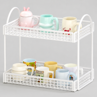 Metal 2-Tier Mug Rack, Coffee Mug Holder Stand for Kitchen Countertop, Space Saving Tea Cup Holder, Modern Minimalist Design