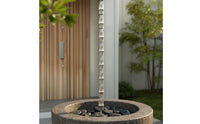 Artistic Design Bamboo Joint Rain Chain Weather Resistant Japanese Design Rain Chain Soothing Sound Decorative Downspout Easy to Install for Courtyard, Patio, Temple