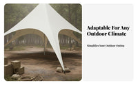 Long-Lasting 900D Material Multipoint Star Tent Large Capacity Outdoor Shelter Waterproof Event Canopy Water Resistant for Campground Owners, Businesses, Campsites, Camping, Resorts, Tourist Attractions