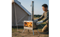 Viewing Window Secondary Combustion Heater Long-Lasting Stainless Steel Wood Heater for Camping