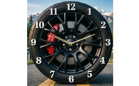 Modern Minimalist Design 2D Car Wheel Wall Timepiece Easy to Hang Car Wheel Wall Timepiece Timepiece for Garage