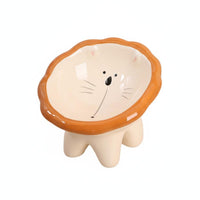 Ergonomic Design Ceramic Cat Bowl Whisker Friendly Cartoon Pet Dish Easy to Clean Raised Cat Bowl Long-Lasting for Cats, Kittens, Small Dogs