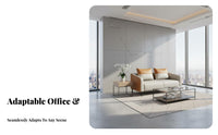 Modern Design Two-Tone Couch and Armchair Set Sleek & Professional Reception Seating Space-Saving Layout Commercial Furniture High-Density Foam Cushions for Business Owners, Office Managers, Interior Designers, Waiting Area, Break Room, Hotel