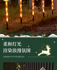 圣诞太阳能户外装饰品灯糖果立体地插灯圣诞老人小鹿庭院花园摆件 糖果圣诞树1套【盒装】太阳能款