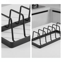 Metal Plate Rack with Dividers Rectangular Plate Rack with Slots Slimline Cabinet Dish Organizer Compact for Countertop, Pantry