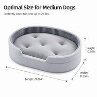 Waterproof Dog Bed, Large Grey Cooling Mat Pet Bed, Indestructible Tear Resistant Polymer for All-Season Use
